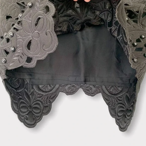 Manoush Jardin De Roses Beaded Top Black Size 6 - Picture 6 of 12